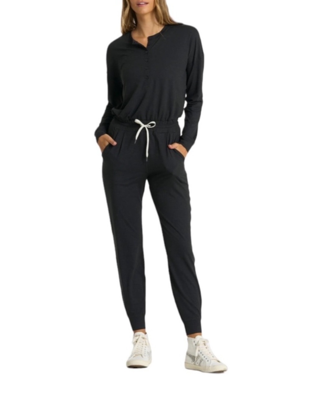 Vuori Lux Henley Jumpsuit Ink Heather Size M